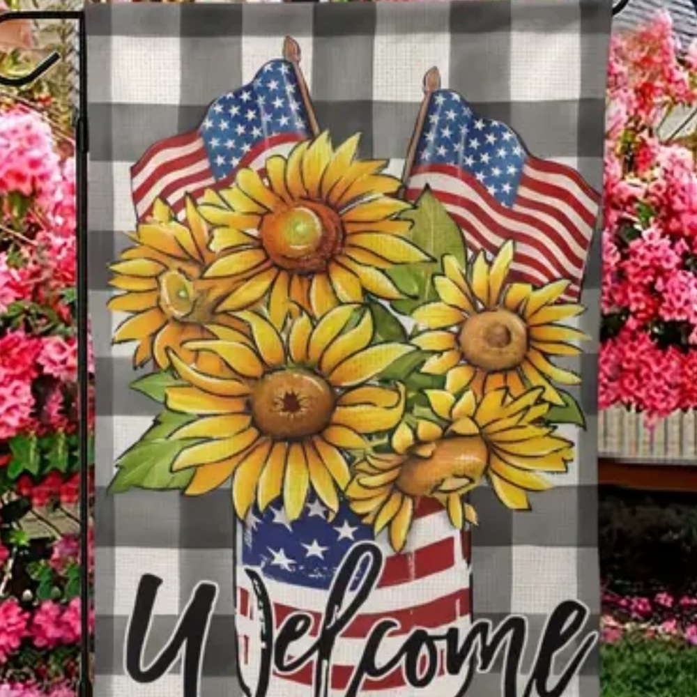 NIP WELCOME Silky Polyester Double Sided Garden Flag 1pc, 12” x 18”